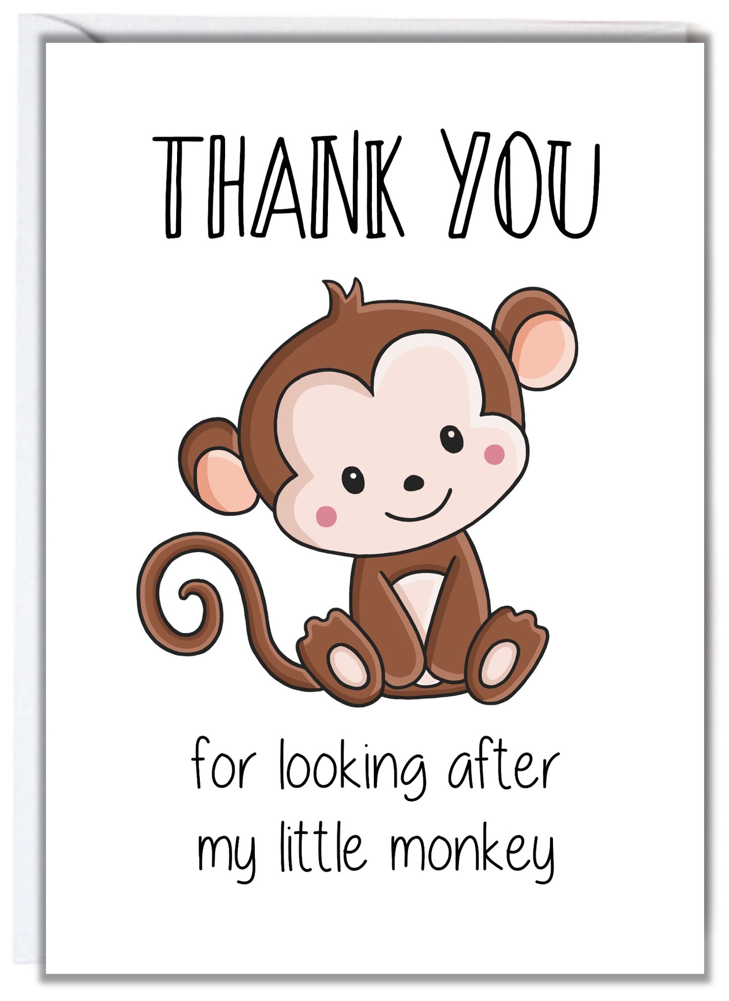 Monkey Thank You Teacher Card