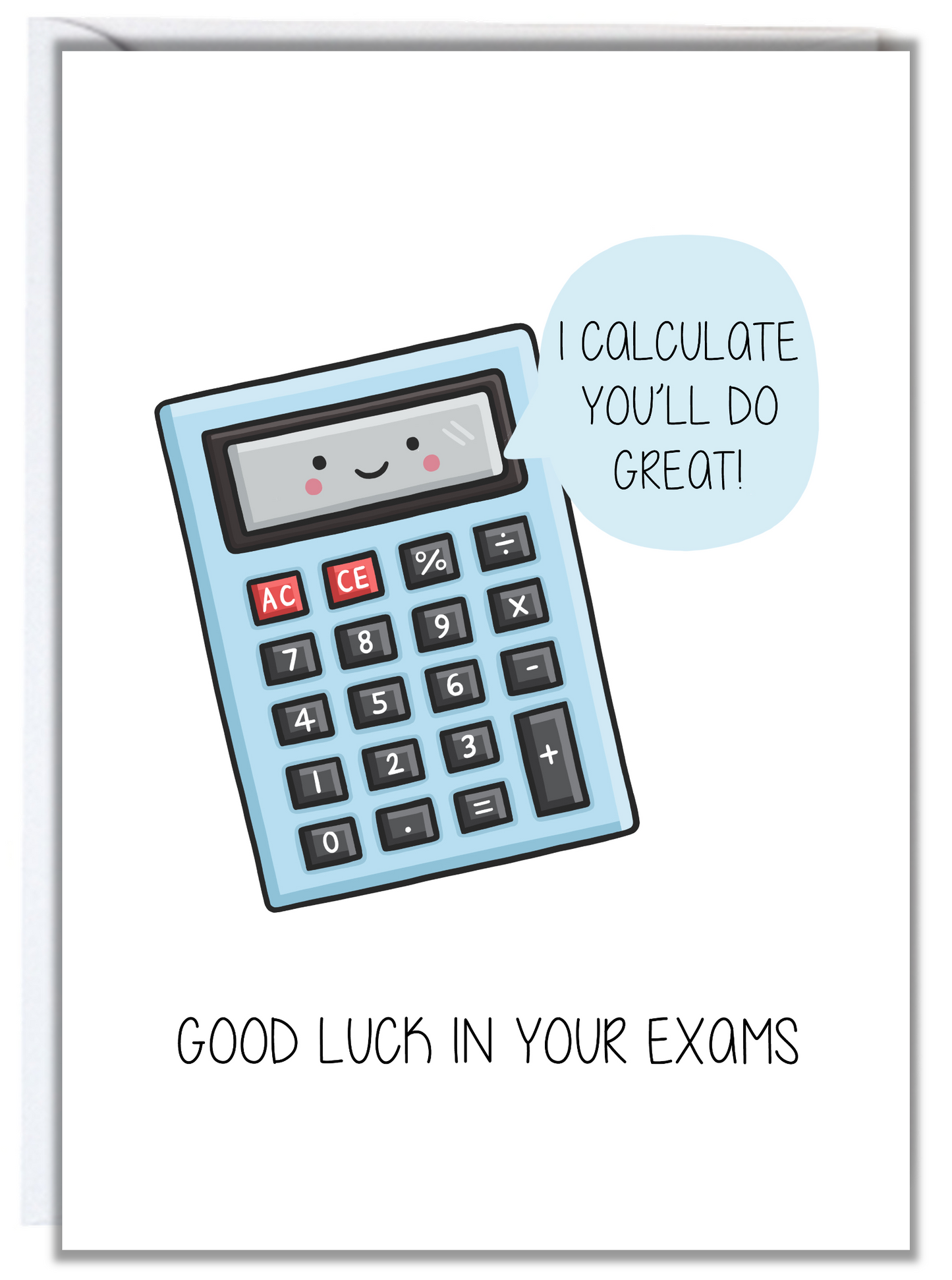 Calculator Good Luck Exams Card