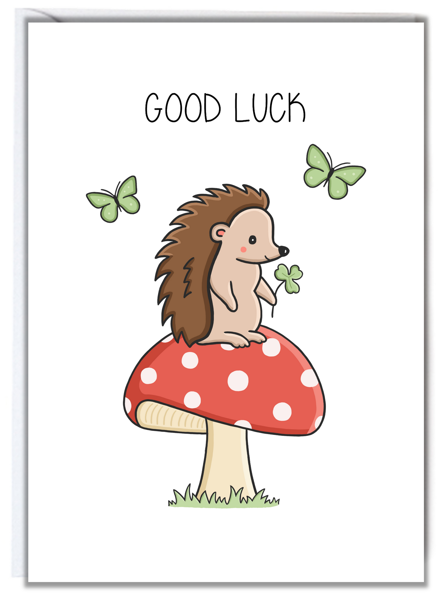 Hedgehog Good Luck Card