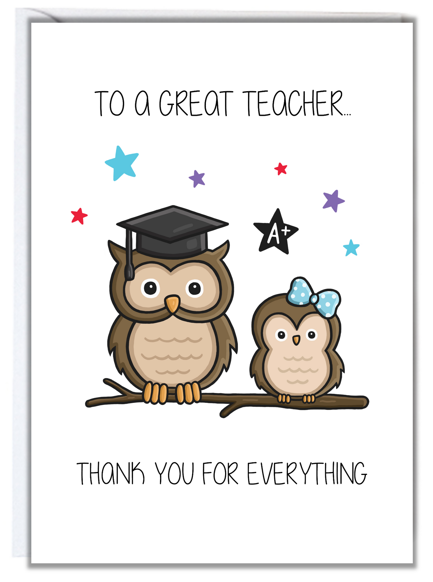 Owl Thank You Teacher Card