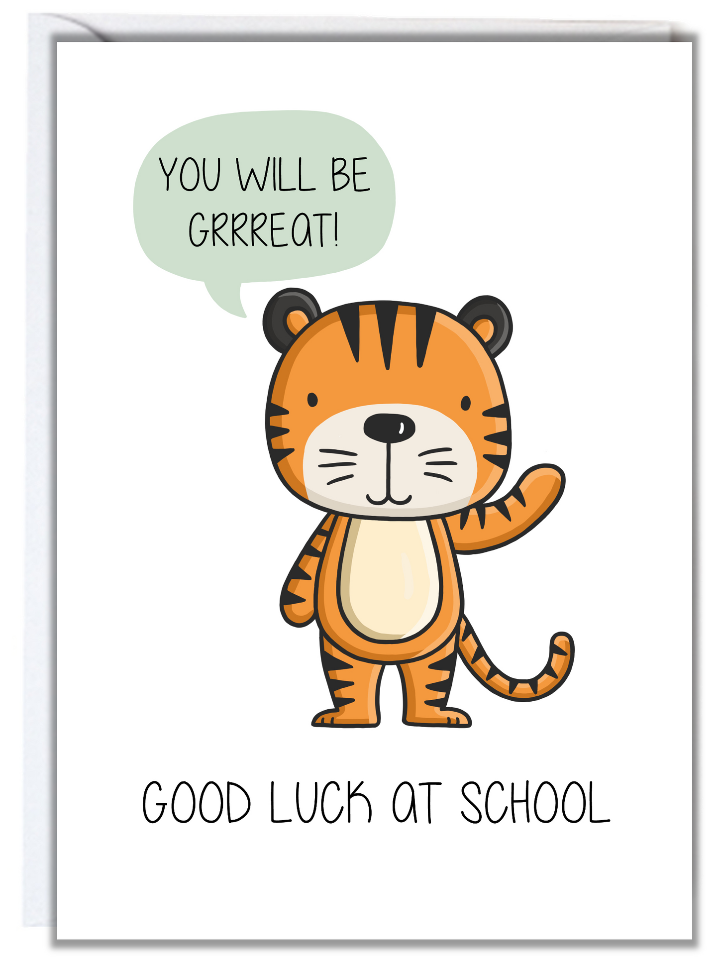 Tiger Good Luck at School Card