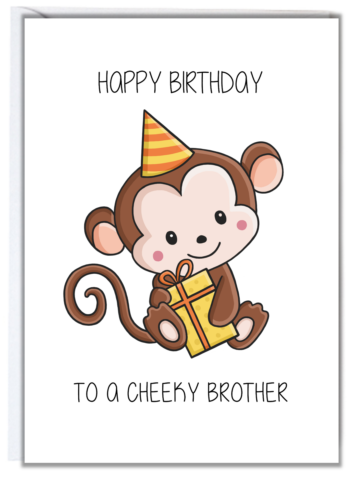 Monkey Brother Birthday Card