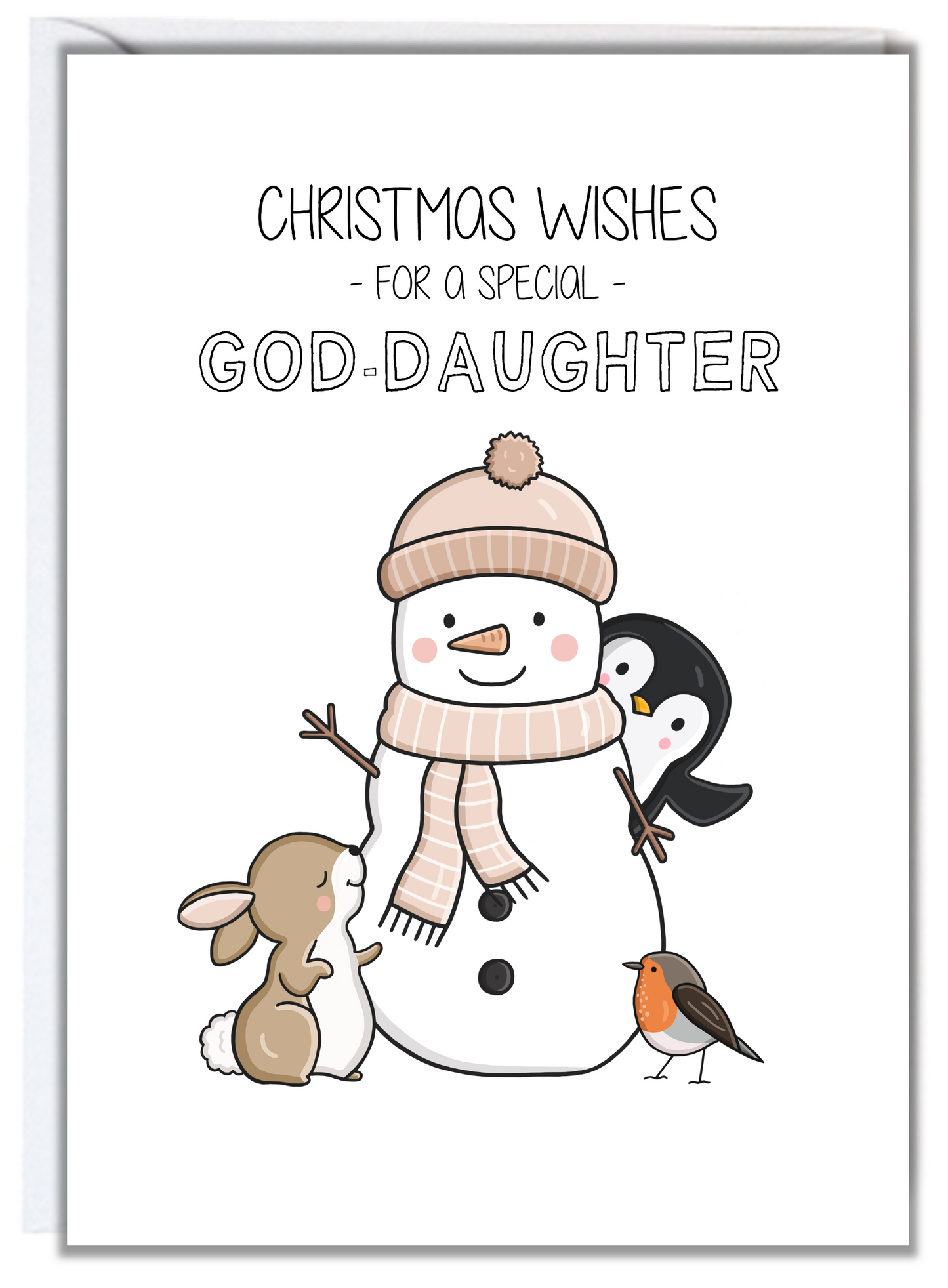 Snowman God-Daughter Christmas Card