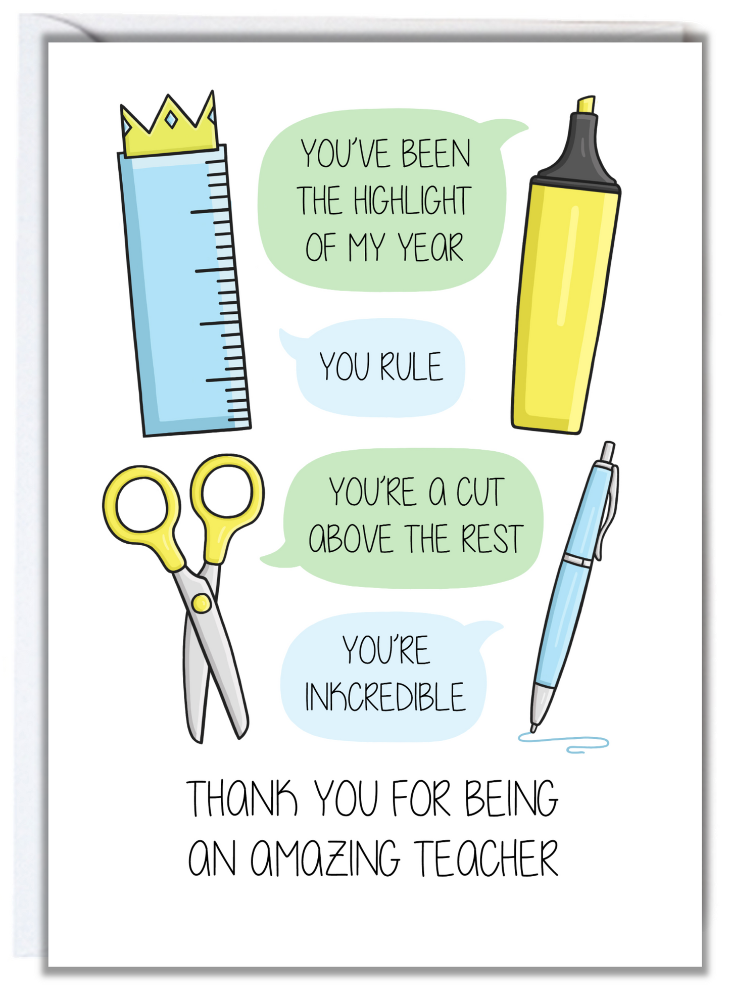 Amazing Teacher Puns Card