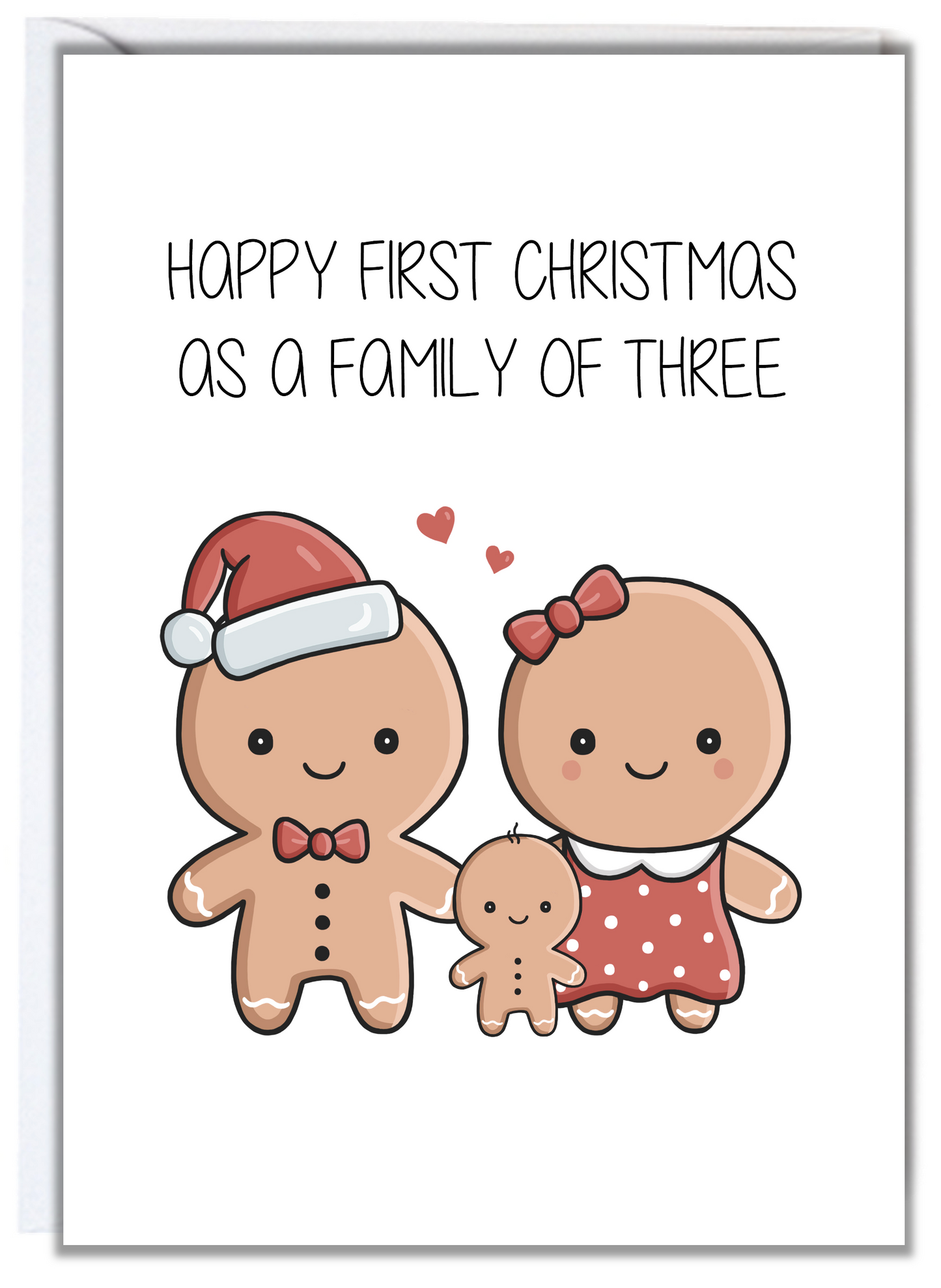 First Christmas Family of Three Christmas Card