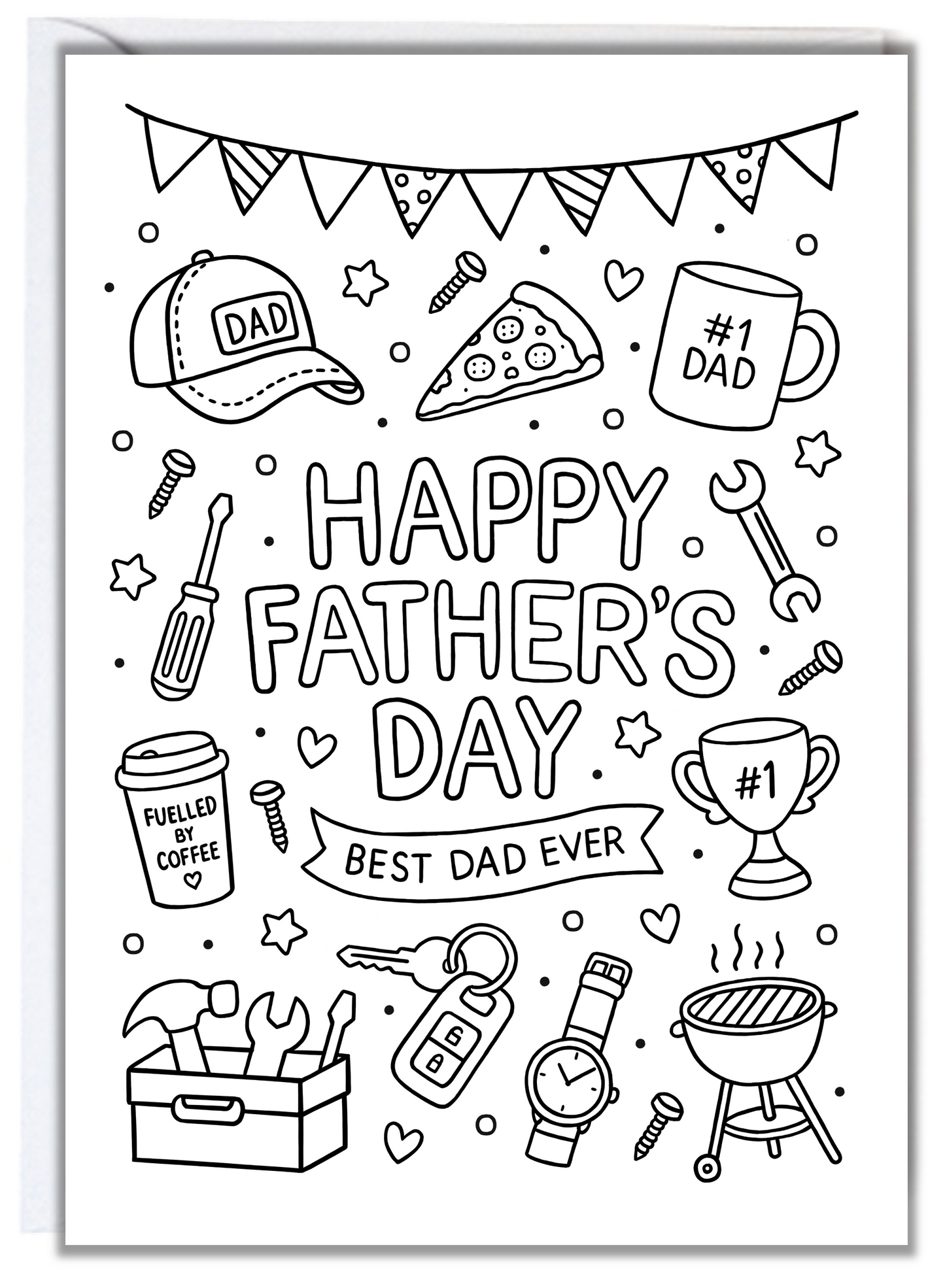 Father's Day Colouring In Card