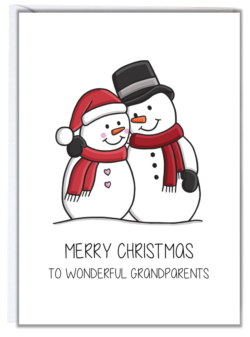 Snowman Grandparents Christmas Card