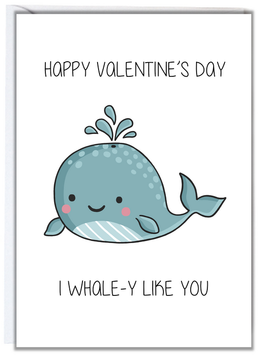 Whale Valentine's Day Card