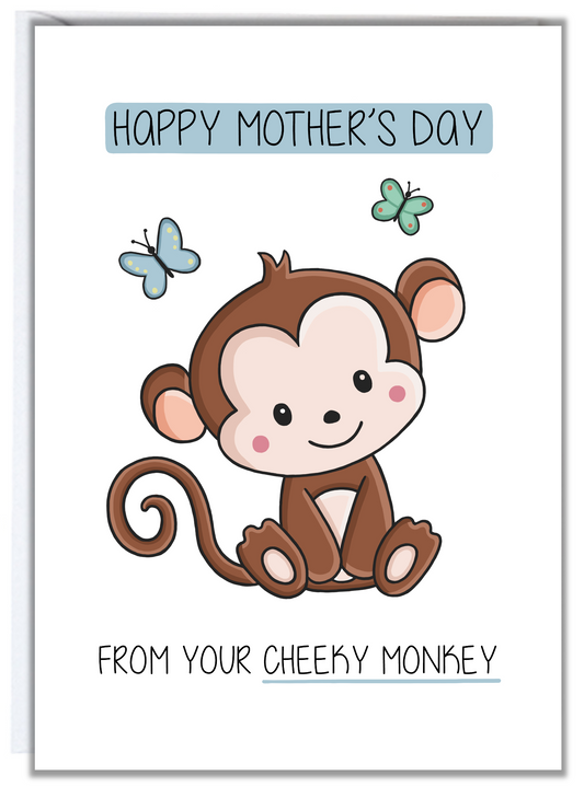 Cheeky Monkey Mother's Day Card