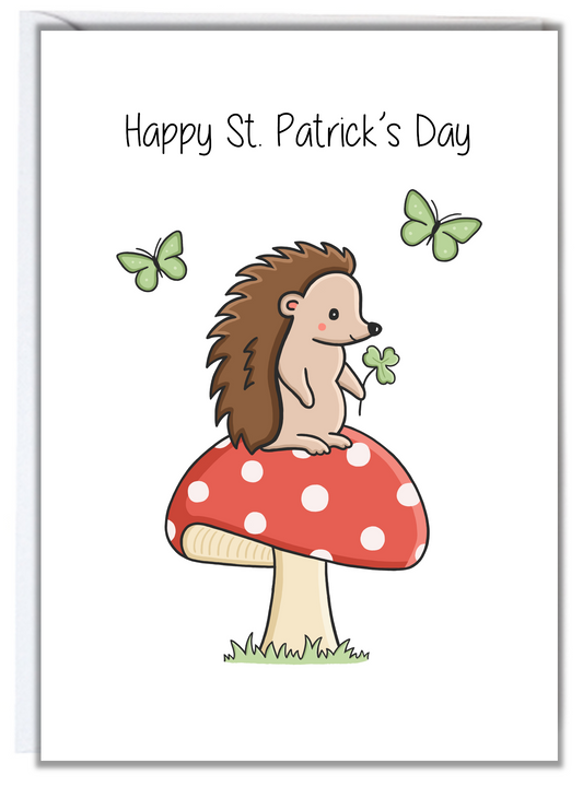 Hedgehog St. Patrick's Day Card
