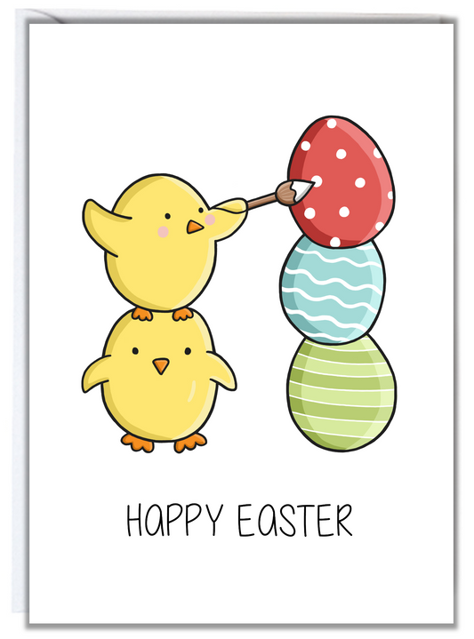 Chicks Painting Easter Card