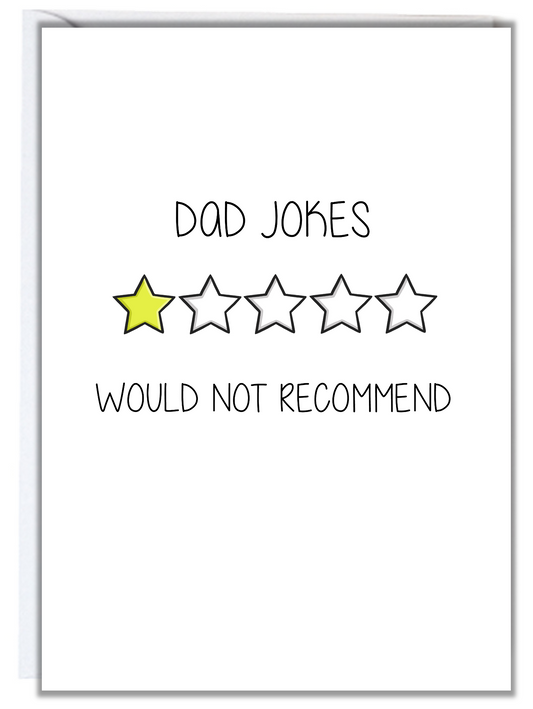 Dad Jokes Would Not Recommend Father's Day Card