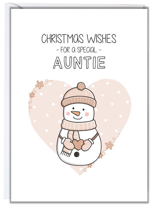 Snowman Auntie Christmas Card