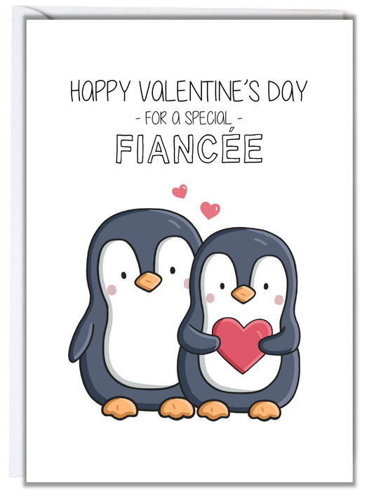 Penguin Fiancee Valentine's Day Card