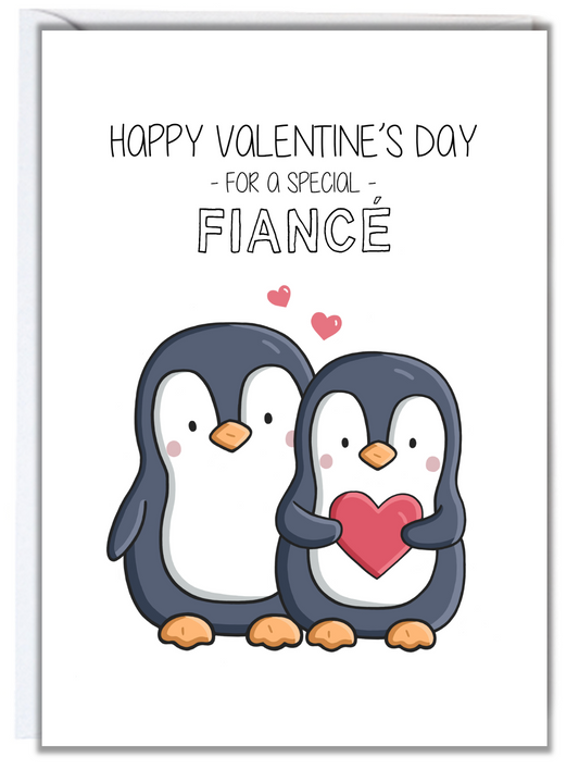Penguin Fiance Valentine's Day Card