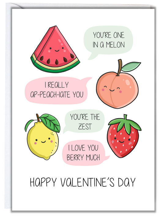 Fruit Puns Valentine's Day Card