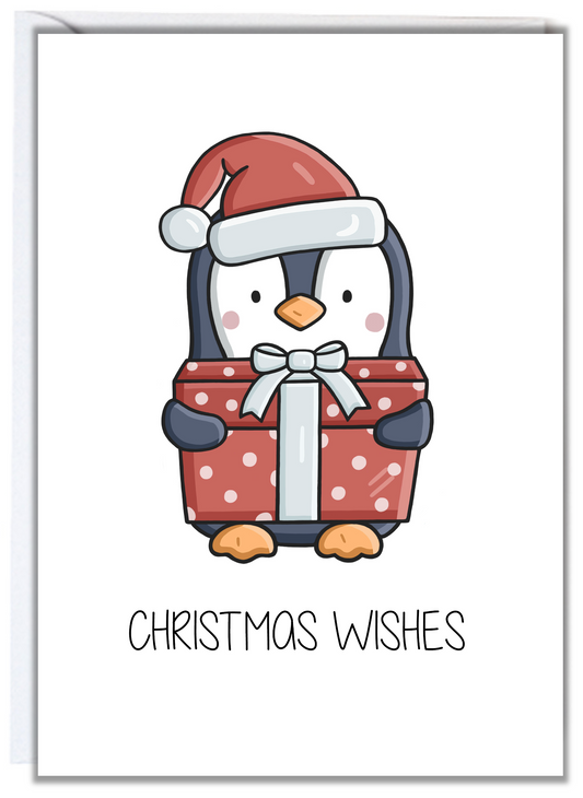Penguin Present Christmas Card