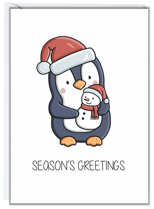 Penguin Snowman Christmas Card