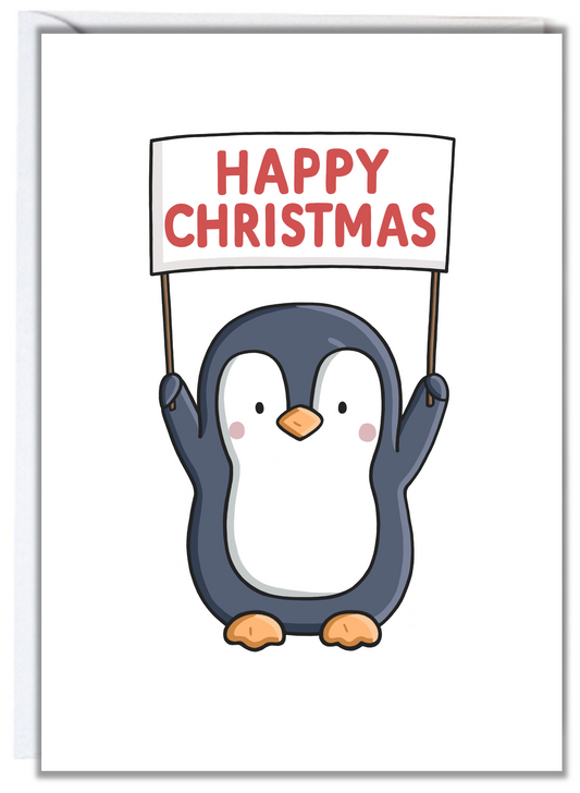 Penguin Banner Christmas Card