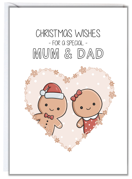 Gingerbread Mum and Dad Christmas Card