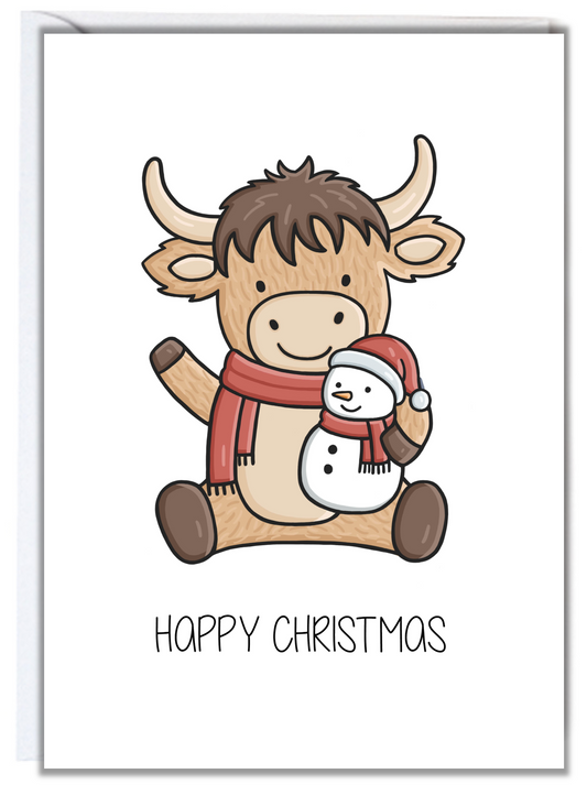 Highland Cow Christmas Card