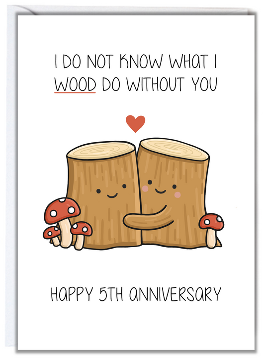 5th Anniversary Card (Wood)