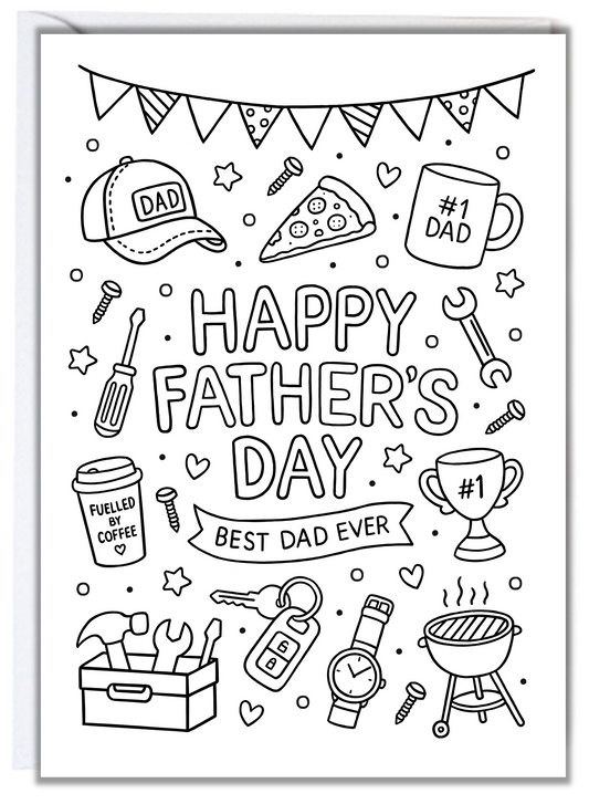 Father's Day Colouring In Card